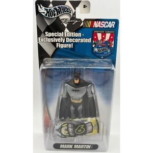 Hot Wheels Racing NASCAR Mark Martin Justice League Batman Car & Figure NEW